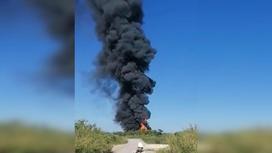 Пожар на нефтехранилище в Мексике