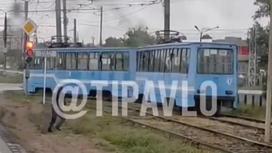 Трамвай загорелся в Павлодаре