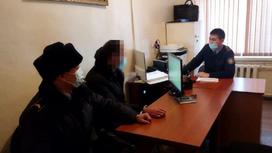Подозреваемый дает показания в Туркестанской области