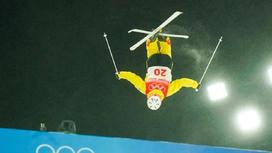 Аяулым Амренова во время первого выступления на Олимпиаде