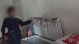Женщина показывает, как спрятала тело сына в холодильник в Алматинской области
