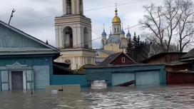 Затопленный район Петропавловска