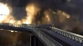 Взрыв на мосту в Киеве