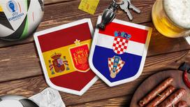 Флаги Испании и Хорватии