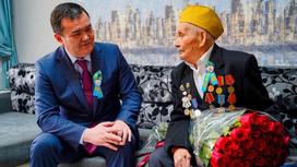 Женис Касымбек на встрече с ветераном ВОВ