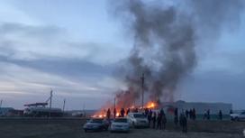 Пожар на АЗС в Актюбинской области