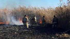 Тушение пожара в Атырауской области