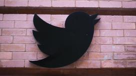 Логотип Twitter на фоне кирпичной стены