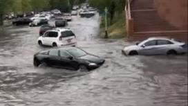 Затопленные улицы в Астане