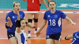 Игроки женской сборной Казахстана по волейболу