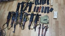 Оружие, найденное в схронах в Таразе