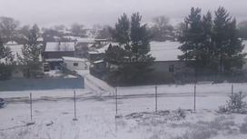 Снег выпал в Карагандинской области