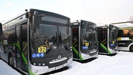 Новые автобусы маршрута №92 в Алматы