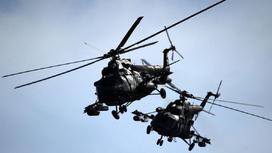 Вертолеты Беларуси во время учений