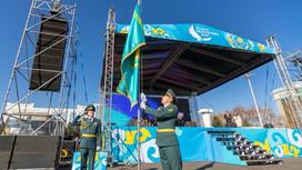 Торжественное поднятие госфлага Казахстана состоялось в Усть-Каменогорске
