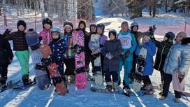Участники "Дней здоровья" на горно-лыжных базах