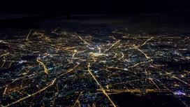Ночная Москва с высоты птичьего полета