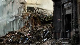 Разрушенное здание в Украине