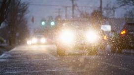 Плохая видимость на дорогах из-за снегопада