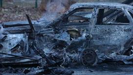 Сгоревшие машины в Белгороде
