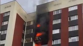 Пожар в жилом комплексе в Алматы