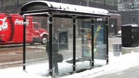 Автобусная остановка зимой