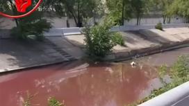 Красная вода в реке