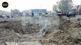 Последствия взрыва на АЗС в Махачкале