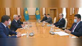 Президент Казахстана Касым-Жомарт Токаев на встрече с президентом компании "ЛУКОЙЛ" Вагитом Алекперовым