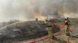 Тушение пожара в Алматинской области