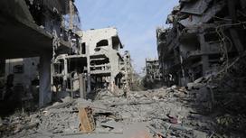 Ситуация в секторе Газа, разрушенные улицы