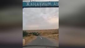 Въезд в село Жанауйым в Туркестанской области