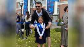 Гарик Харламов с дочерью на 1 сентября
