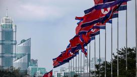 Флаги Северной Кореи в Пхеньяне