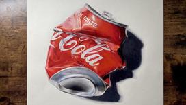 Реалистичный рисунок банки "Кока-колы"