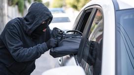 Мужчина крадет сумку из салона авто