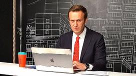 Алексей Навальный сидит за компьютером