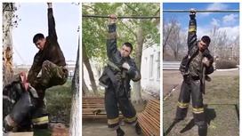 Челлендж с одеванием на перекладине запустили пожарники из Павлодара