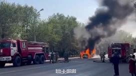 Авто загорелось в Алматы