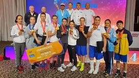 Сборная Казахстана по боксу после победы на чемпионате Азии