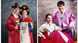 пары в традиционной корейской одежде