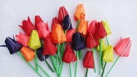 тюльпаны из цветной бумаги