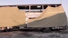Охранники слышат крики из сгоревшего автобуса с 52-мя узбекистанцами (видео)