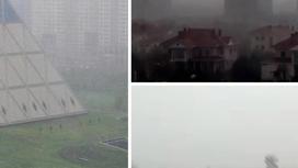 Страшный ураган с градом налетел на Астану (фото, видео)