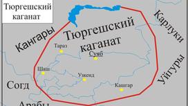 Карта Тюргешского каганата и прилегающих территорий