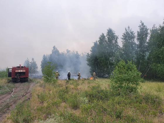 Пожарные тушат пожар Пожарные тушат пожар