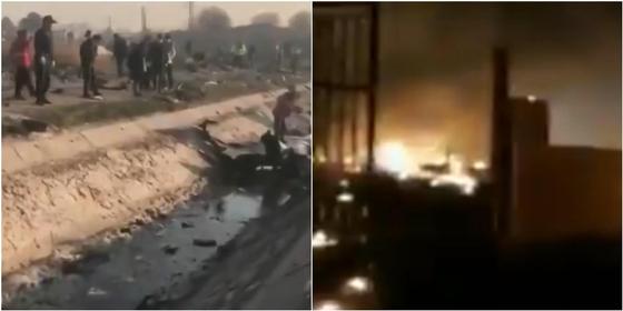 Первые секунды после падения украинского лайнера в Иране попали на видео Первые секунды после падения украинского лайнера в Иране попали на видео