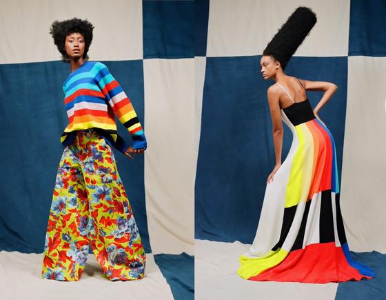 Яркие наряды в стиле color blocking на моделях Яркие наряды в стиле color blocking на моделях