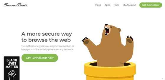 Страница сервиса TunnelBear Страница сервиса TunnelBear