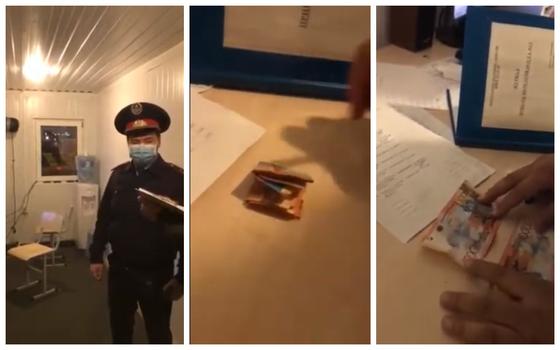 Взятку пресекли на блокпосту в Алматы Взятку пресекли на блокпосту в Алматы